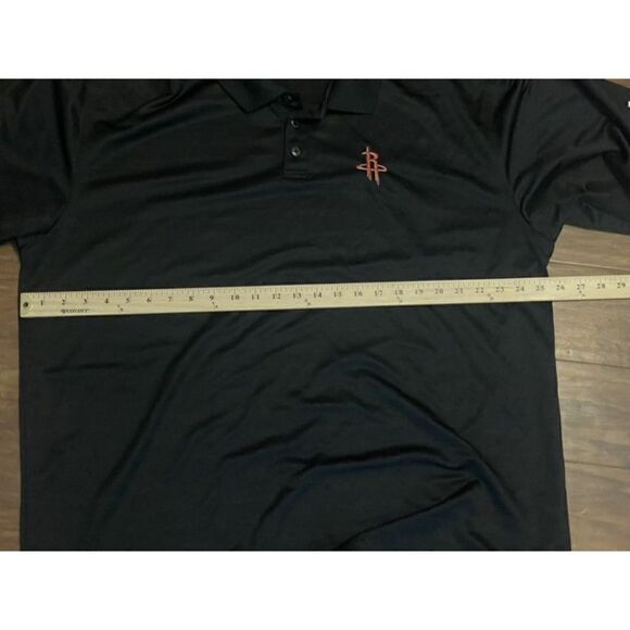 Houston Rockets Chest Logo Black Adidas Polo Shirt Men’s XXL - Picture 5 of 6